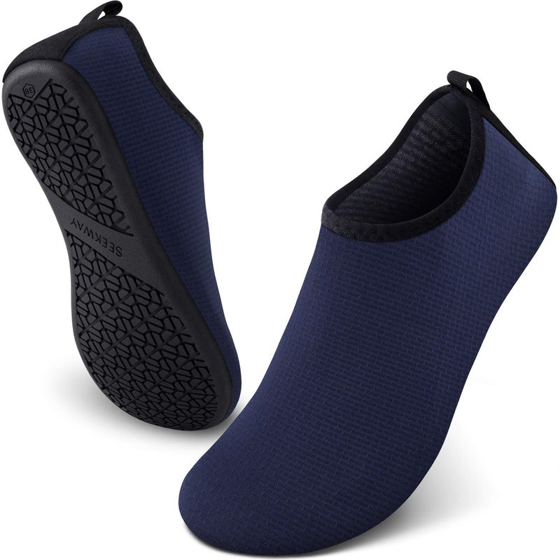 SEEKWAY Water Shoes Quick-Dry Aqua Socks Barefoot Slip-on for Beach Pool Swim River Yoga Lake Surf Women Men Blue SK001 - Image 1